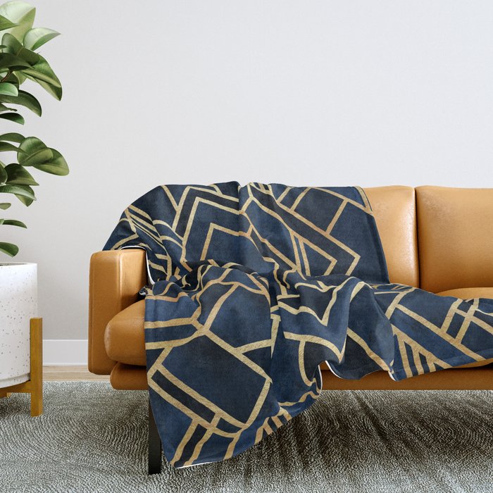 Blue and gold throw outlet