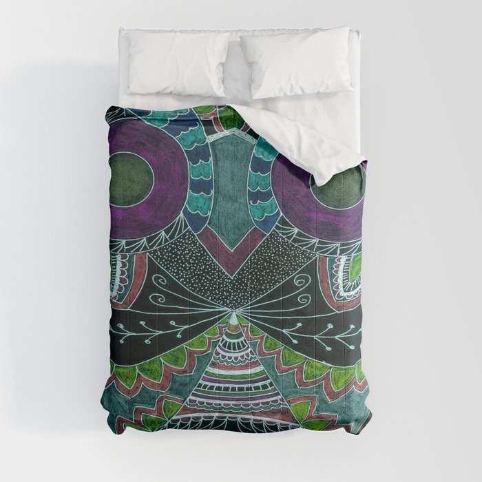 Mandala Owl  Comforter