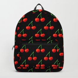 Red Cherry Pattern Backpack | Cute, Vintage, Cherryblossom, Gifts, Red, Pattern, Cherries, Fruit, Retro, Drawing 