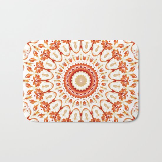 Floral Sun Mandala Bath Mat