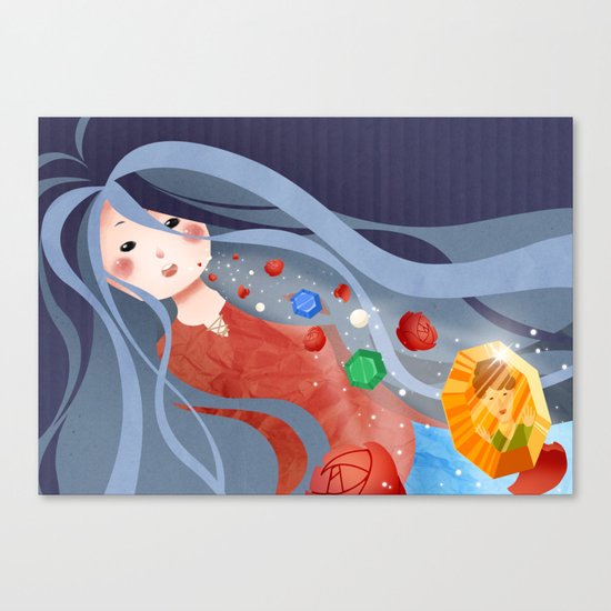 A flower and a precious stone Canvas Print