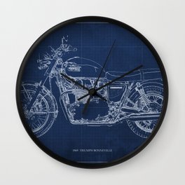 1969 triumph bonneville classic vintage motorcycle christmas gift Wall Clock