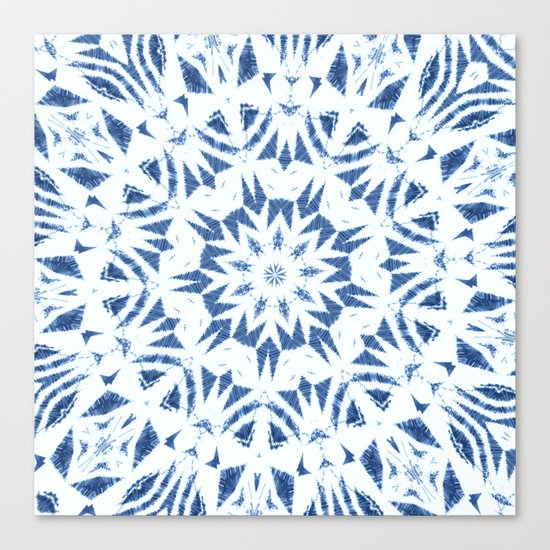 Snowflake Denim & White Canvas Print