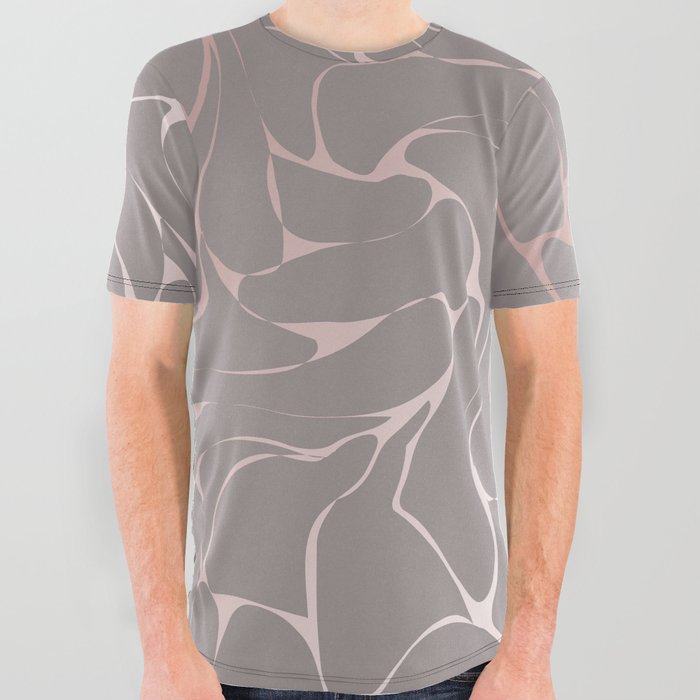 Elegant Rose Gold Texture All Over Graphic Tee