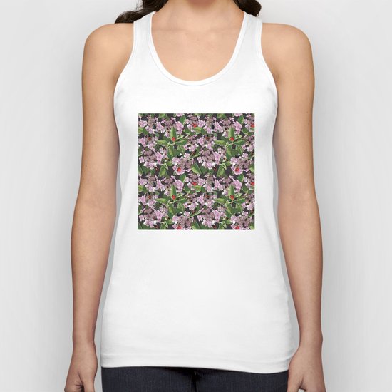 Floral insects pattern Unisex Tank Top