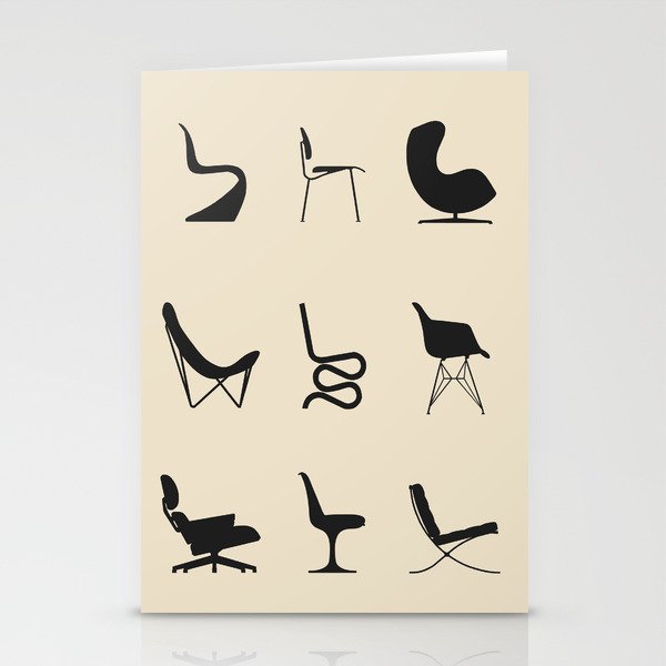 Iconic Chairs Abstract  Stationery Cards