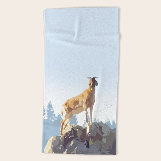 Mountain Goat Beach Towel