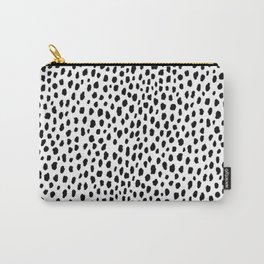 Dalmatian Spots (black/white) Carry-All Pouch | Dalmation, Handdrawn, Curated, Brush, Print, Polkadots, Dog, Cute, Dalmatian, Spots 
