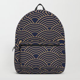 Minimalist Art Decó Geometric Peacock Lines Backpack