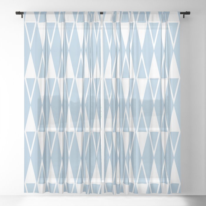 Mid Century Modern Diamond Pattern Pale Blue 234 Sheer Curtain By Mid Century Modern Diamond Pattern Pale Blue 234 Sheer Curtain