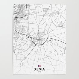 Xenia, Ohio, United States - Light City Map Poster