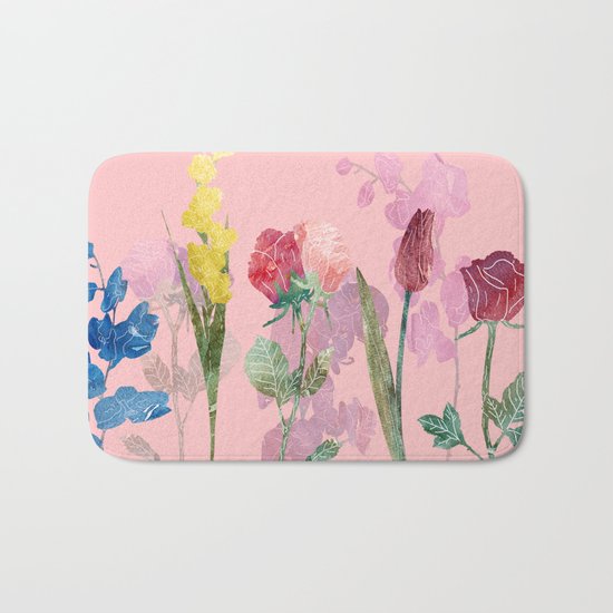 Flowers Four Pink Bath Mat