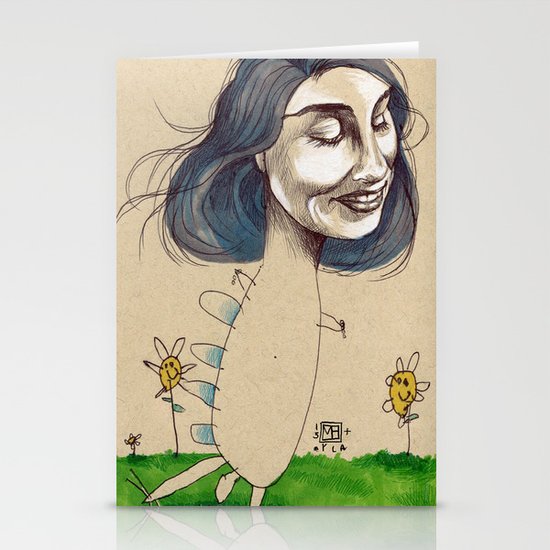 DINOSAUR GIRL Stationery Cards