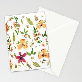 Autumn flowers watercolor pattern Stationery Cards