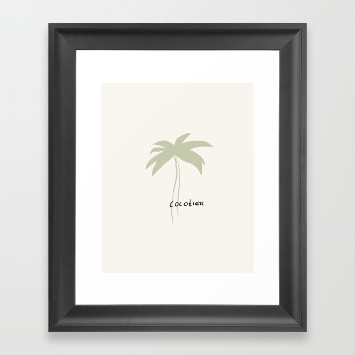 Cocotier | Soft green palm tree | Palm tree in French Framed Art Print