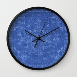 antique Persian Denim Blue Vintage Rug Wall Clock
