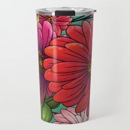 Red Zinnias Travel Mug