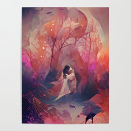 Abstract Love AI Art Japanese Landscape Poster