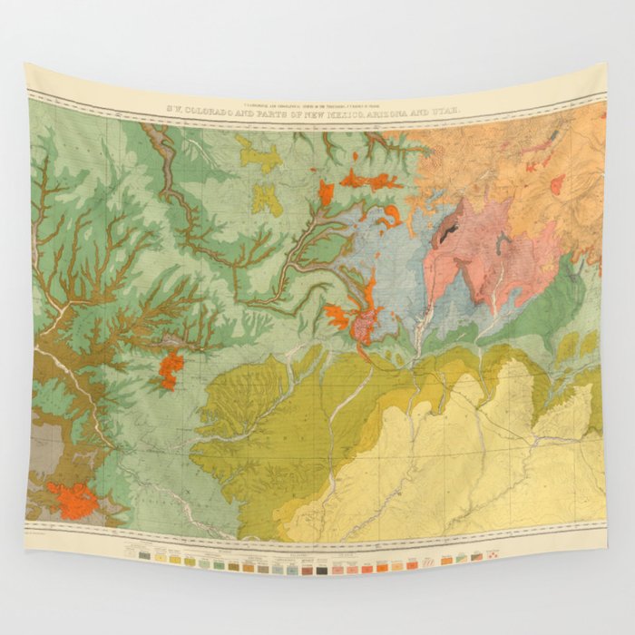 Vintage Southwest Map Wall Tapestry by Catherine Holcombe  Society6
