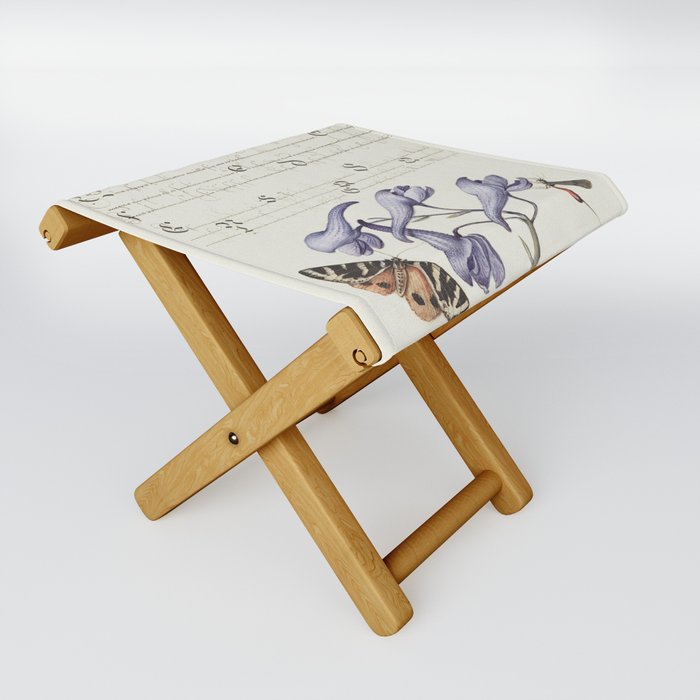 Vintage calligraphy art with a caterpillar Folding Stool