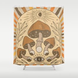 Psychedelic Retro Mushroom Shower Curtain