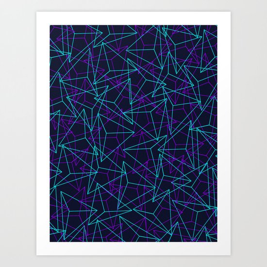Abstract Geometric 3d Triangle Pattern In Turquoise