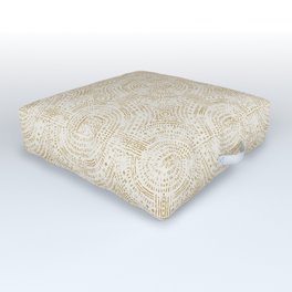 SANA GOLD Outdoor Floor Cushion | Hollizollinger, Modern, Digital, Curated, Drawing, Dot, Gold, Mandala, Boho, Pattern 