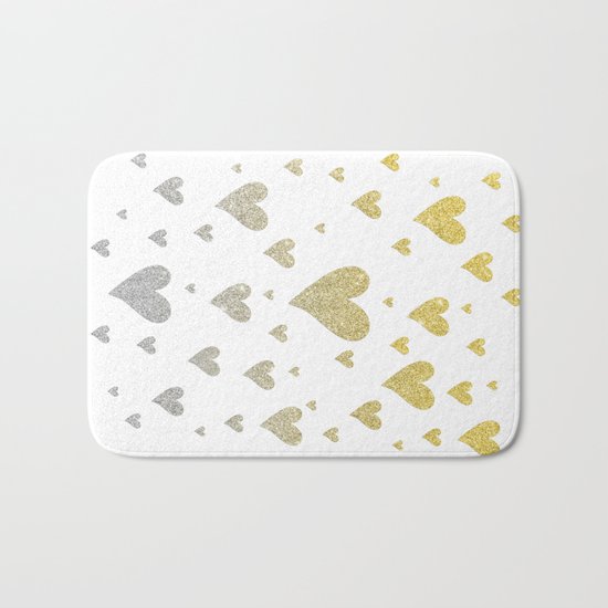Glitter Hearts Bath Mat
