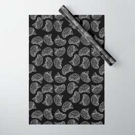 Brains - White on Black Wrapping Paper