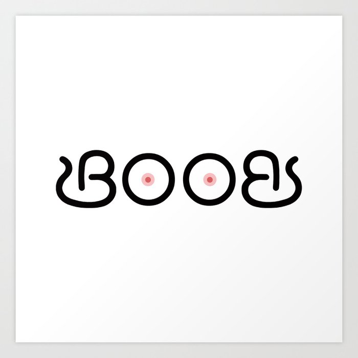 BOOBS ambigram Art Print