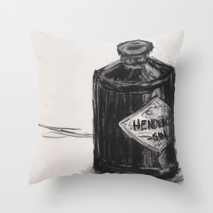 Gin and Charcoal Throw Pillow