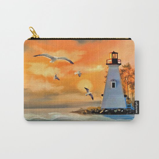 Sunset Lighthouse Carry-All Pouch