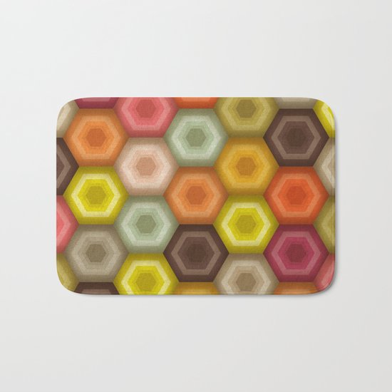 crochet honeycomb retro Bath Mat