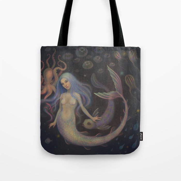 Deep Sea Mermaid with Friends Tote Bag