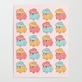 Cute Cowboy Frogs, Frog with Cowboy Hat Fun and Colorful Poster