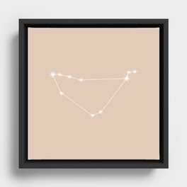 Capricorn Zodiac Constellation - Warm Neutral Framed Canvas