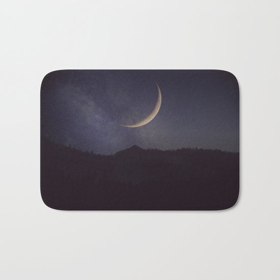 Moon and stars landscape Bath Mat