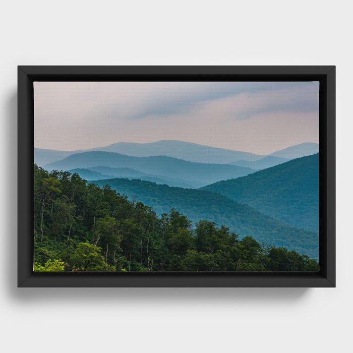 Blue Ridge Mountains at Sunset Framed Canvas