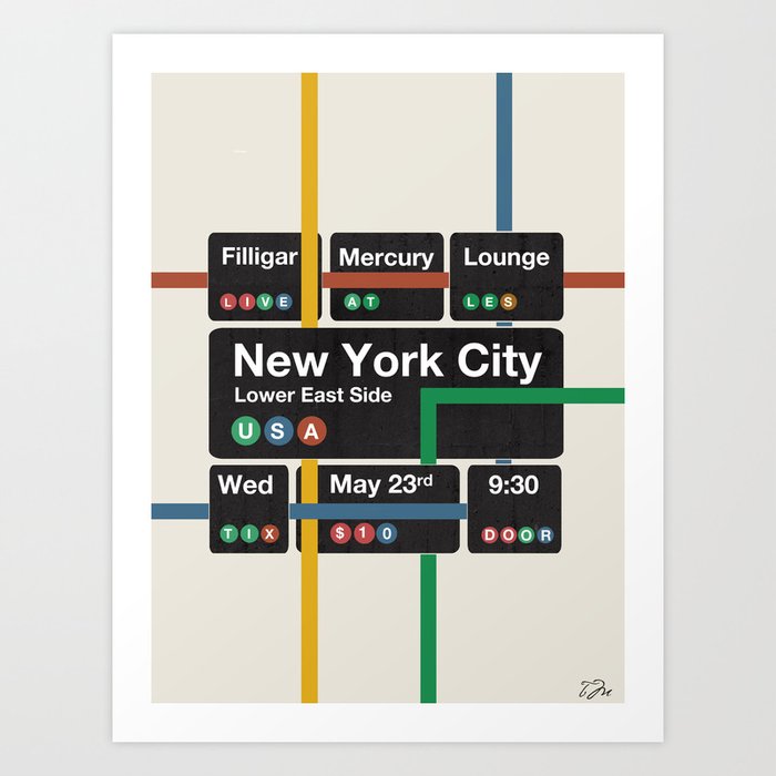 Filligar live in New York Art Print