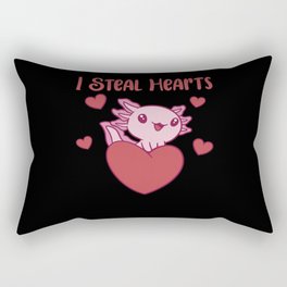 Axolotl For Valentine's Day Cute Animals For Kids Rectangular Pillow
