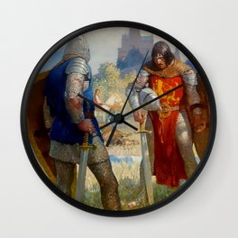 “I Am Sir Lancelot du Lake” by NC Wyeth Wall Clock