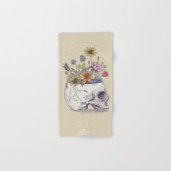Half Skull Flowers Hand & Bath Towel