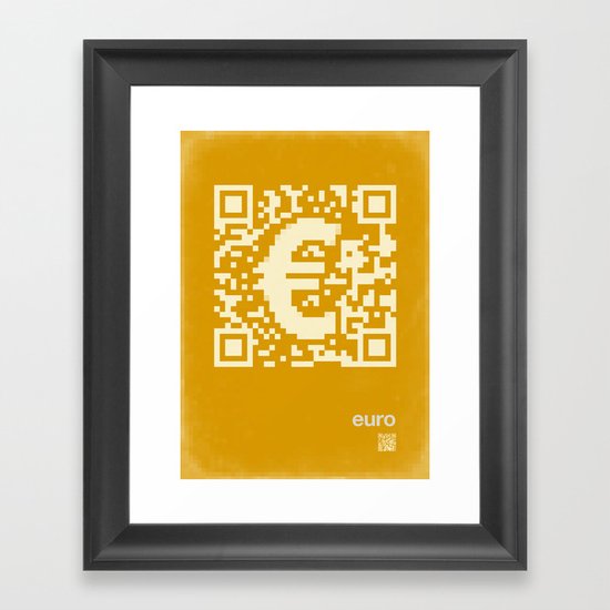 QR euro Framed Art Print