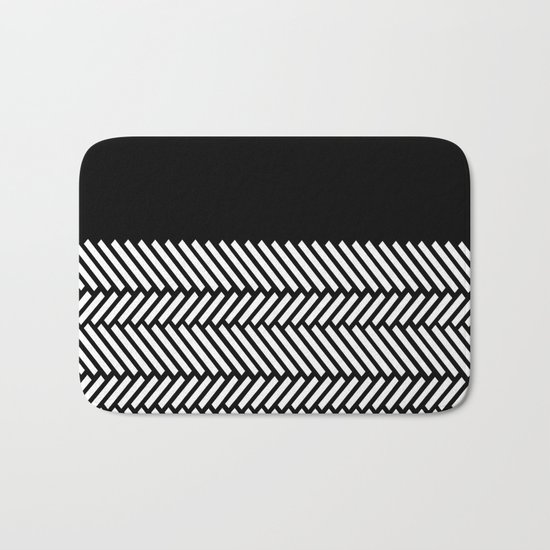 Herringbone Boarder Bath Mat