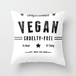 “Vintage Vegan” by Ben Capozzi Throw Pillow