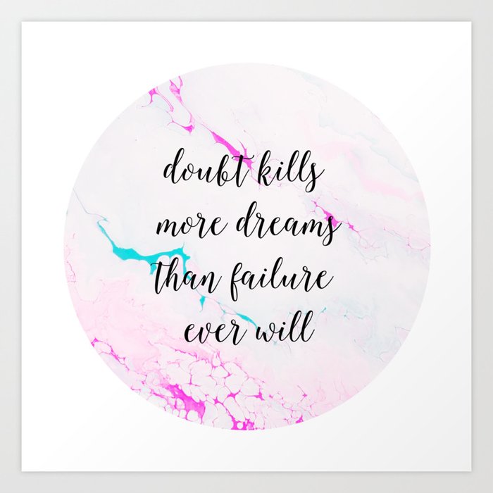 Hot Pink And Teal Inspirational Quote Acrylic Painting With