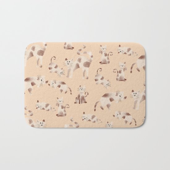 Playful Kitty Pattern Bath Mat