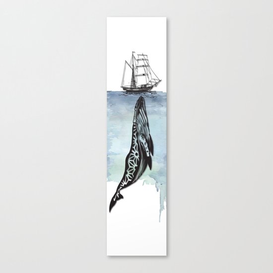 Whale And Boat Canvas Print