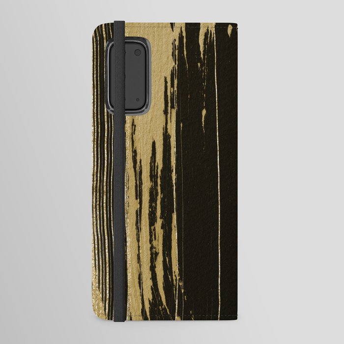 Art Kintsugi abstract black and gold Android Wallet Case