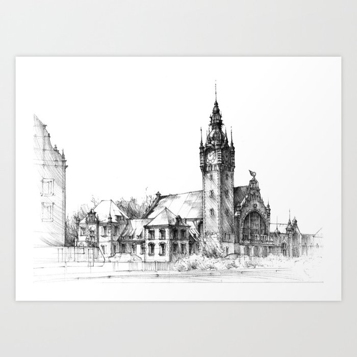 Gdansk Train Station Art Print